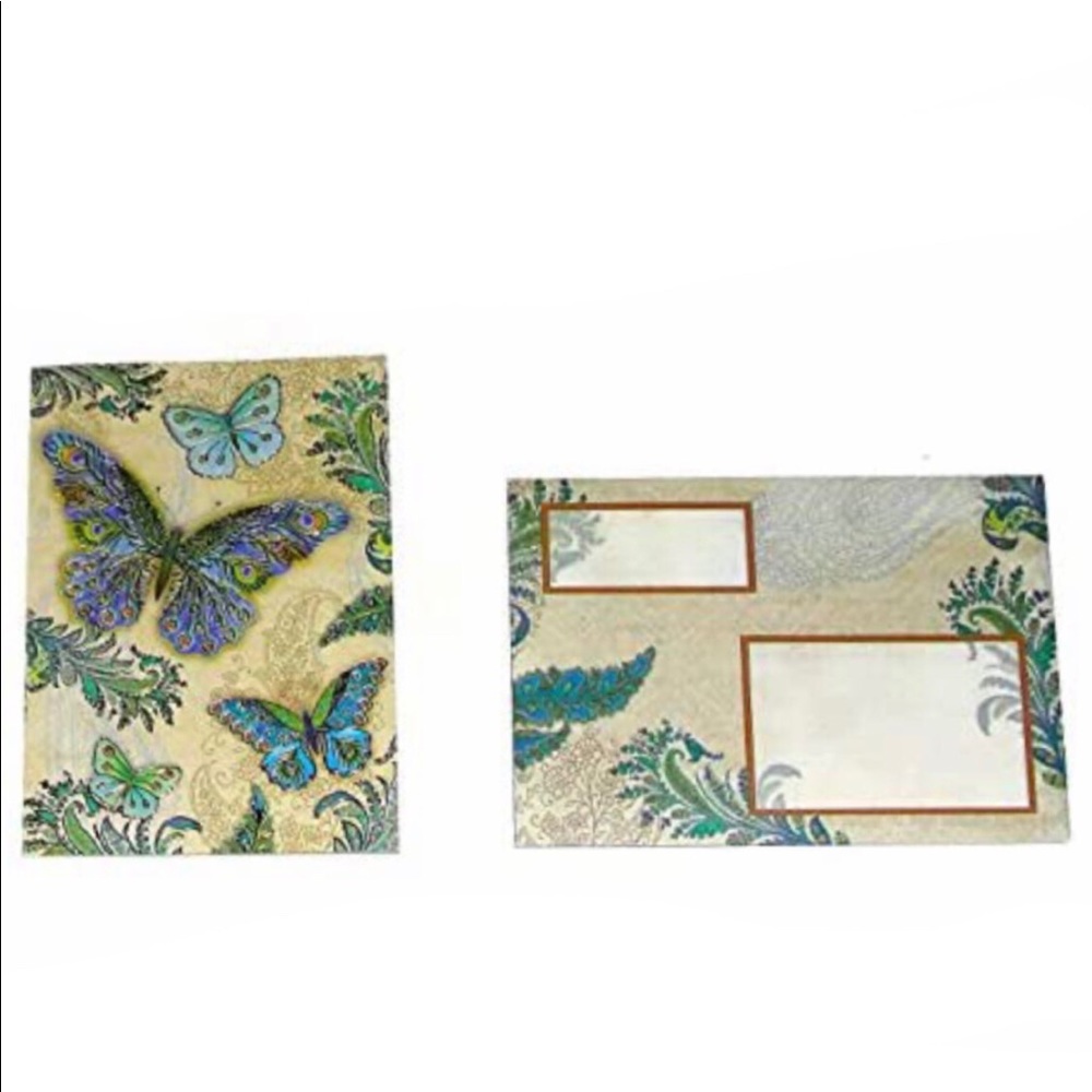 Punch Studio Single (1) Collectors Peacock Butterfly Blank Card & Env (97660) - Picture 3 of 4
